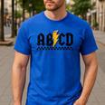 Lightning Pencil Rock'n Roll ABCD Teacher Back To School Kid Men's Casual T-Shirt Royal Blue