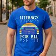 Literacy For All Visually Impaired Braille Teacher The Blind Men's Casual T-Shirt Royal Blue Literacy For All Visually Impaired Braille Teacher The Blind Men's Casual T-Shirt Royal Blue