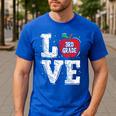 LOVE Apple 3rd Grade Teacher Student School Men's Casual T-Shirt Royal Blue LOVE Apple 3rd Grade Teacher Student School Men's Casual T-Shirt Royal Blue