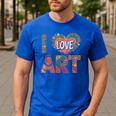 I Love Art Artist Painter Colorful Painting Art Teacher Men's Casual T-Shirt Royal Blue I Love Art Artist Painter Colorful Painting Art Teacher Men's Casual T-Shirt Royal Blue