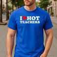 I Love Hot Teachers Men's Casual T-Shirt Royal Blue