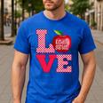 Love Kindergarten Cute Apple School Teacher Men's Casual T-Shirt Royal Blue Love Kindergarten Cute Apple School Teacher Men's Casual T-Shirt Royal Blue