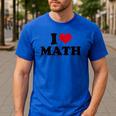I Love Math Teacher Men's Casual T-Shirt Royal Blue I Love Math Teacher Men's Casual T-Shirt Royal Blue