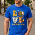 LOVE Pre-K Pumpkin Teacher Student Halloween Costume Men's Casual T-Shirt Royal Blue
