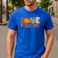 Love Preschool Happy Fall Thanksgiving Women Teacher Men's Casual T-Shirt Royal Blue Love Preschool Happy Fall Thanksgiving Women Teacher Men's Casual T-Shirt Royal Blue