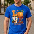 Love Preschool Teacher Turkey Thanksgiving Autumn Fall Men's Casual T-Shirt Royal Blue Love Preschool Teacher Turkey Thanksgiving Autumn Fall Men's Casual T-Shirt Royal Blue