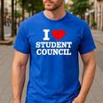 I Love Student Council Student Teacher Men's Casual T-Shirt Royal Blue