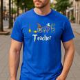 Love Teacher Wizards Back To School Halloween Men's Casual T-Shirt Royal Blue Love Teacher Wizards Back To School Halloween Men's Casual T-Shirt Royal Blue