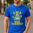 Mad Scientist Kids Youth Adult Science Teacher Chemistry Men's Casual T-Shirt Royal Blue