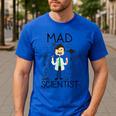 Mad Scientist Shirt Kids Boys Youth Science Teacher Men's Casual T-Shirt Royal Blue