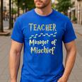 Magical Teacher Manager Of Mischief Birthday Family Party Men's Casual T-Shirt Royal Blue Magical Teacher Manager Of Mischief Birthday Family Party Men's Casual T-Shirt Royal Blue