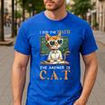 I Did The Math The Answer Is Cats Math Cat Teacher Men's Casual T-Shirt Royal Blue