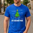 Math Geometry Christmas Tree Geometree Teacher Men's Casual T-Shirt Royal Blue Math Geometry Christmas Tree Geometree Teacher Men's Casual T-Shirt Royal Blue
