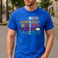 Math Language History Reading Science Music Teacher Men's Casual T-Shirt Royal Blue