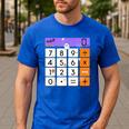 Math Teacher Halloween Costume Calculator Math Pun Men's Casual T-Shirt Royal Blue