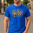 Math Teacher Halloween Mathematician Math Lover Boo Men's Casual T-Shirt Royal Blue