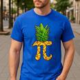Math Teacher Hawaiian Shirts Pineapple Pi Day Symbol Men's Casual T-Shirt Royal Blue