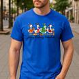 Very Merry Teacher Christmas Goose Silly Holiday Party Men's Casual T-Shirt Royal Blue Very Merry Teacher Christmas Goose Silly Holiday Party Men's Casual T-Shirt Royal Blue