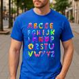 Monster ABC Cute Alphabet Halloween Teacher Costume Kids Men's Casual T-Shirt Royal Blue Monster ABC Cute Alphabet Halloween Teacher Costume Kids Men's Casual T-Shirt Royal Blue