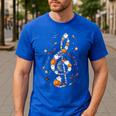 Music Note Symbol Halloween For Music Teacher Musicians Men's Casual T-Shirt Royal Blue Music Note Symbol Halloween For Music Teacher Musicians Men's Casual T-Shirt Royal Blue