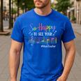Music Teacher So Happy To See Your Face Back To School Men's Casual T-Shirt Royal Blue