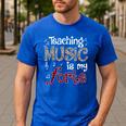 Music Teacher Teaching Music Is My Forte For Music Lovers Men's Casual T-Shirt Royal Blue Music Teacher Teaching Music Is My Forte For Music Lovers Men's Casual T-Shirt Royal Blue