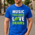 Music Teachers Love Brains Cute Teaching Halloween Men's Casual T-Shirt Royal Blue