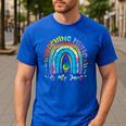 Musical Teacher Teaching Music Is My Jam Rainbow Tie Dye Men's Casual T-Shirt Royal Blue