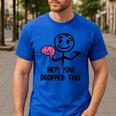 Nerdy Hey You Dropped This Brain Math Teacher Men's Casual T-Shirt Royal Blue