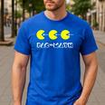 Nerdy Pac-Math Nom Retro Game Precalculus Math Teacher Men's Casual T-Shirt Royal Blue Nerdy Pac-Math Nom Retro Game Precalculus Math Teacher Men's Casual T-Shirt Royal Blue