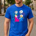 Nerdy Pythagoras Fighting Over C Squared Math Teacher Men's Casual T-Shirt Royal Blue Nerdy Pythagoras Fighting Over C Squared Math Teacher Men's Casual T-Shirt Royal Blue