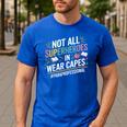 Not All Super Heroes Wear Capes Paraprofessional Teacher Men's Casual T-Shirt Royal Blue