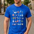 Ocean Animals Alphabet Cute Sea Life ABC Marine Kids Teacher Men's Casual T-Shirt Royal Blue Ocean Animals Alphabet Cute Sea Life ABC Marine Kids Teacher Men's Casual T-Shirt Royal Blue