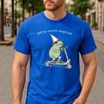 Off To Teach English Scooter Frog ESL Teacher Literature Men's Casual T-Shirt Royal Blue
