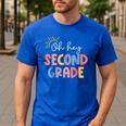 Oh Hey Second Grade First Day Of Teacher Girls Boys Kids Men's Casual T-Shirt Royal Blue