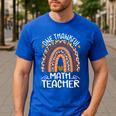 One Thankful Math Teacher Leopard Rainbow Thanksgiving Men's Casual T-Shirt Royal Blue One Thankful Math Teacher Leopard Rainbow Thanksgiving Men's Casual T-Shirt Royal Blue