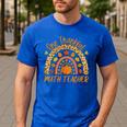 One Thankful Math Teacher Thanksgiving Autumn Fall Rainbow Men's Casual T-Shirt Royal Blue One Thankful Math Teacher Thanksgiving Autumn Fall Rainbow Men's Casual T-Shirt Royal Blue