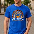One Thankful Science Teacher Rainbow Boho Fall Thanksgiving Men's Casual T-Shirt Royal Blue One Thankful Science Teacher Rainbow Boho Fall Thanksgiving Men's Casual T-Shirt Royal Blue