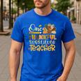 One Thankful Substitute Teacher Turkey Leopard Thanksgiving For Men Women Men's Casual T-Shirt Royal Blue