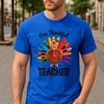 One Thankful Teacher Thanksgiving TurkeyCute Pencil Men's Casual T-Shirt Royal Blue One Thankful Teacher Thanksgiving TurkeyCute Pencil Men's Casual T-Shirt Royal Blue