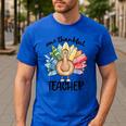 One Thankful Teacher Turkey Pencil Thanksgiving Teachers Men's Casual T-Shirt Royal Blue One Thankful Teacher Turkey Pencil Thanksgiving Teachers Men's Casual T-Shirt Royal Blue