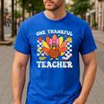 One Thankful Teacher Turkey Thanksgiving Teaching Men's Casual T-Shirt Royal Blue One Thankful Teacher Turkey Thanksgiving Teaching Men's Casual T-Shirt Royal Blue