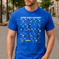 Outer Space Alphabet Kindergarten Teachers 1st Day Of School Men's Casual T-Shirt Royal Blue