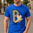 P Is For Pre K Teacher Leopard First Day Of School For Men Women Girls Kids Men's Casual T-Shirt Royal Blue