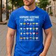 Hispanic Flags Alphabet Hearts Latin Heritage For Teacher Men's Casual T-Shirt Royal Blue