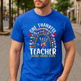 Hispanic Heritage Month One Thankful Teacher Rainbow Men's Casual T-Shirt Royal Blue