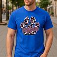 Panthers Paw Print Leopard Maroon Panther Pride Teacher Men's Casual T-Shirt Royal Blue