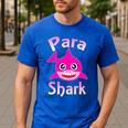 Para Shark Paraprofessional Female Teacher Men's Casual T-Shirt Royal Blue