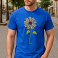 Paraprofessional Para Sunflower Teacher Back To School Men's Casual T-Shirt Royal Blue