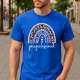 Paraprofessional Rainbow Para Teacher Parapro Men's Casual T-Shirt Royal Blue